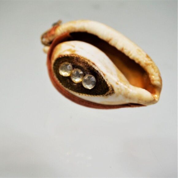 Vintage Christmas Ornament Seashell Beaded Seahorse Mica Ribbon Handmade - Picture 6 of 10